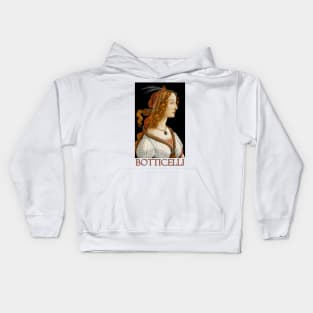 Portrait of a Lady by Sandro Botticelli Kids Hoodie
